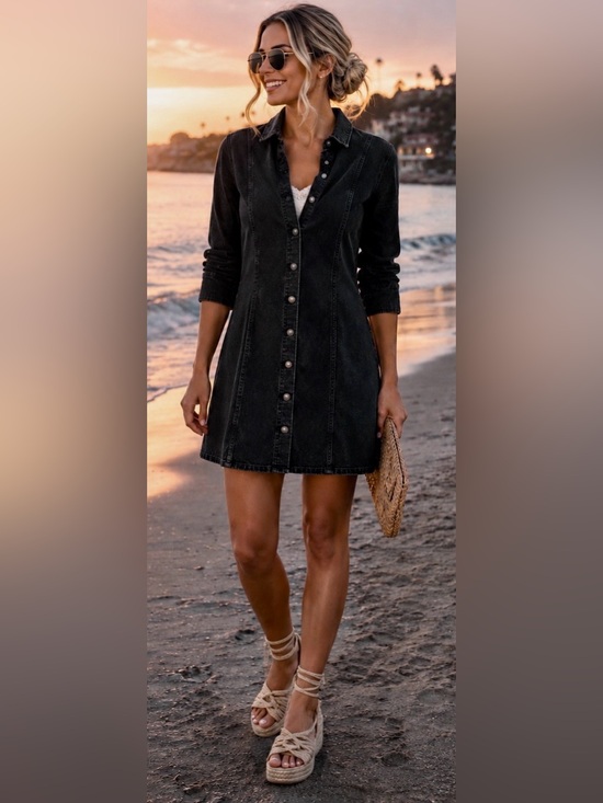Abercrombie & Fitch Jackets & Blazers - NWT Abercrombie & Fitch Black Denim Button Front Jacket (Size Small Petite)
